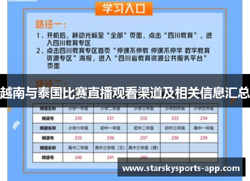 越南与泰国比赛直播观看渠道及相关信息汇总 越南与泰国比赛直播观看渠道及相关信息汇总